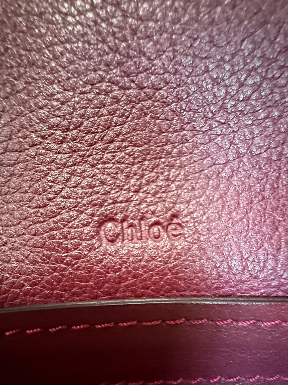 Chloe Medium Paraty Burgundy Handbag - Picture 9 of 16